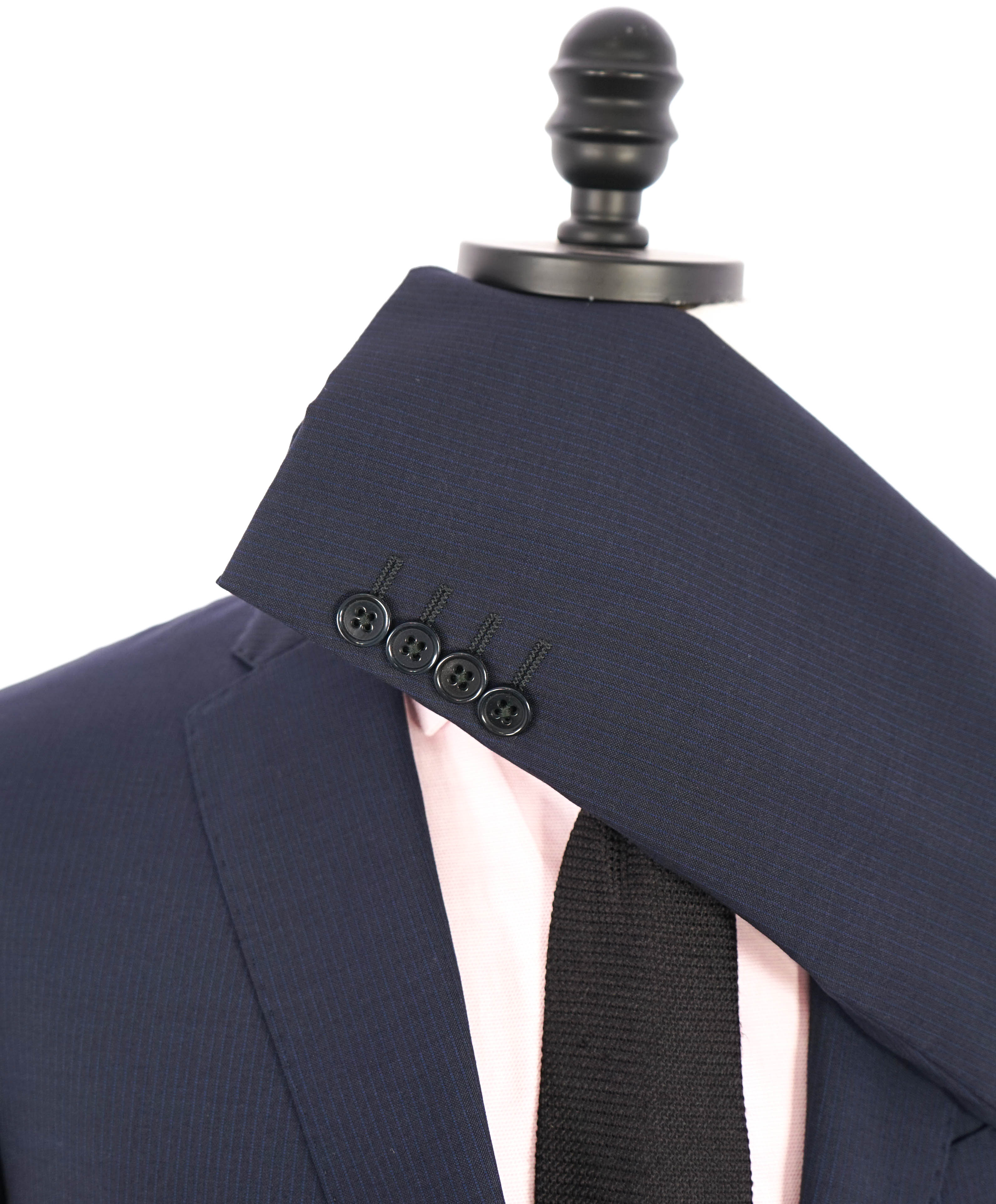 ARMANI COLLEZIONI - “M Line” Micro Rope Stripe Navy Blue Suit - 40R