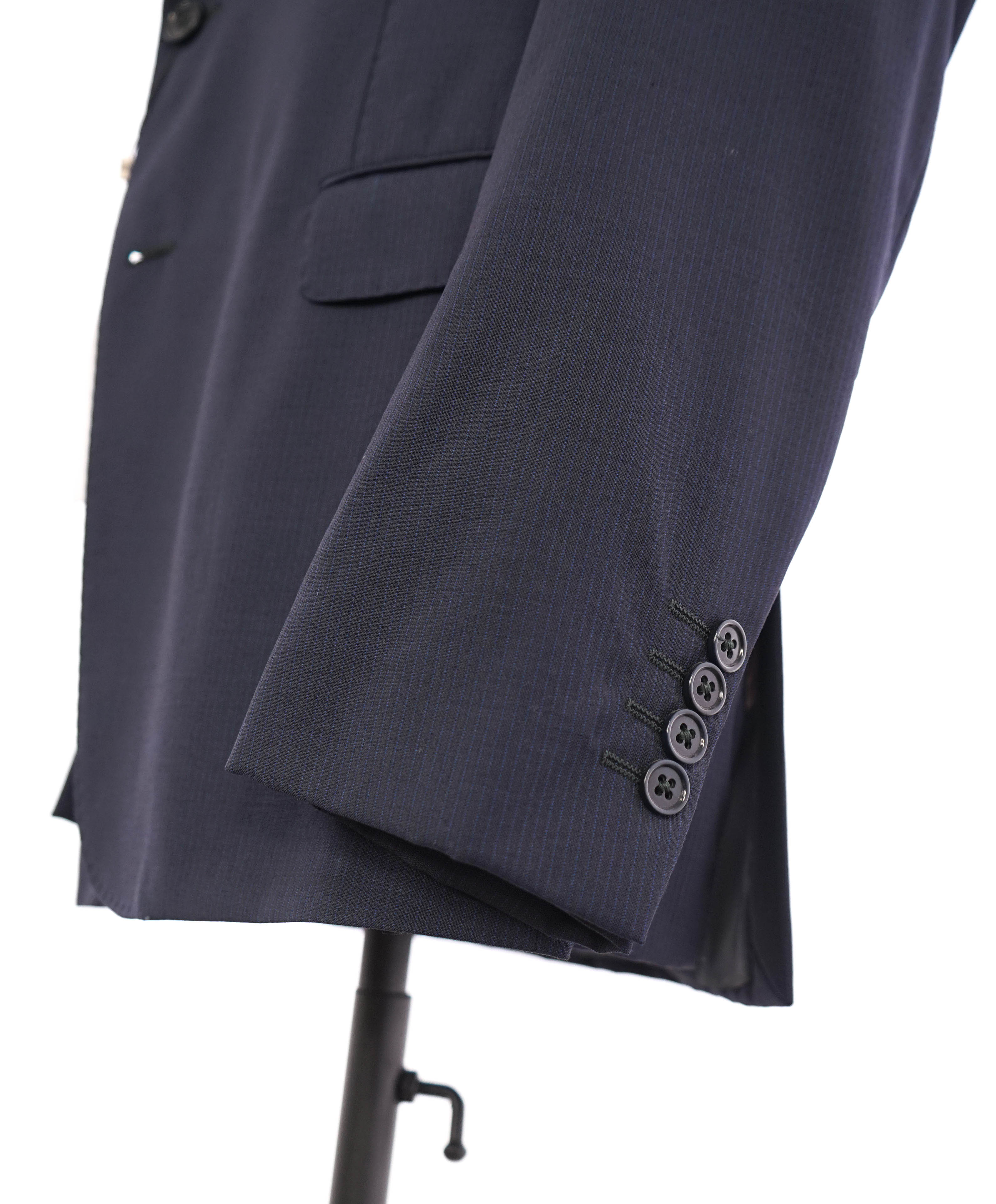 ARMANI COLLEZIONI - “M Line” Micro Rope Stripe Navy Blue Suit - 40R