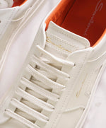 $795 SANTONI - White Leather Double Buckle Full Leather Sneakers - 10 US (9 IT)