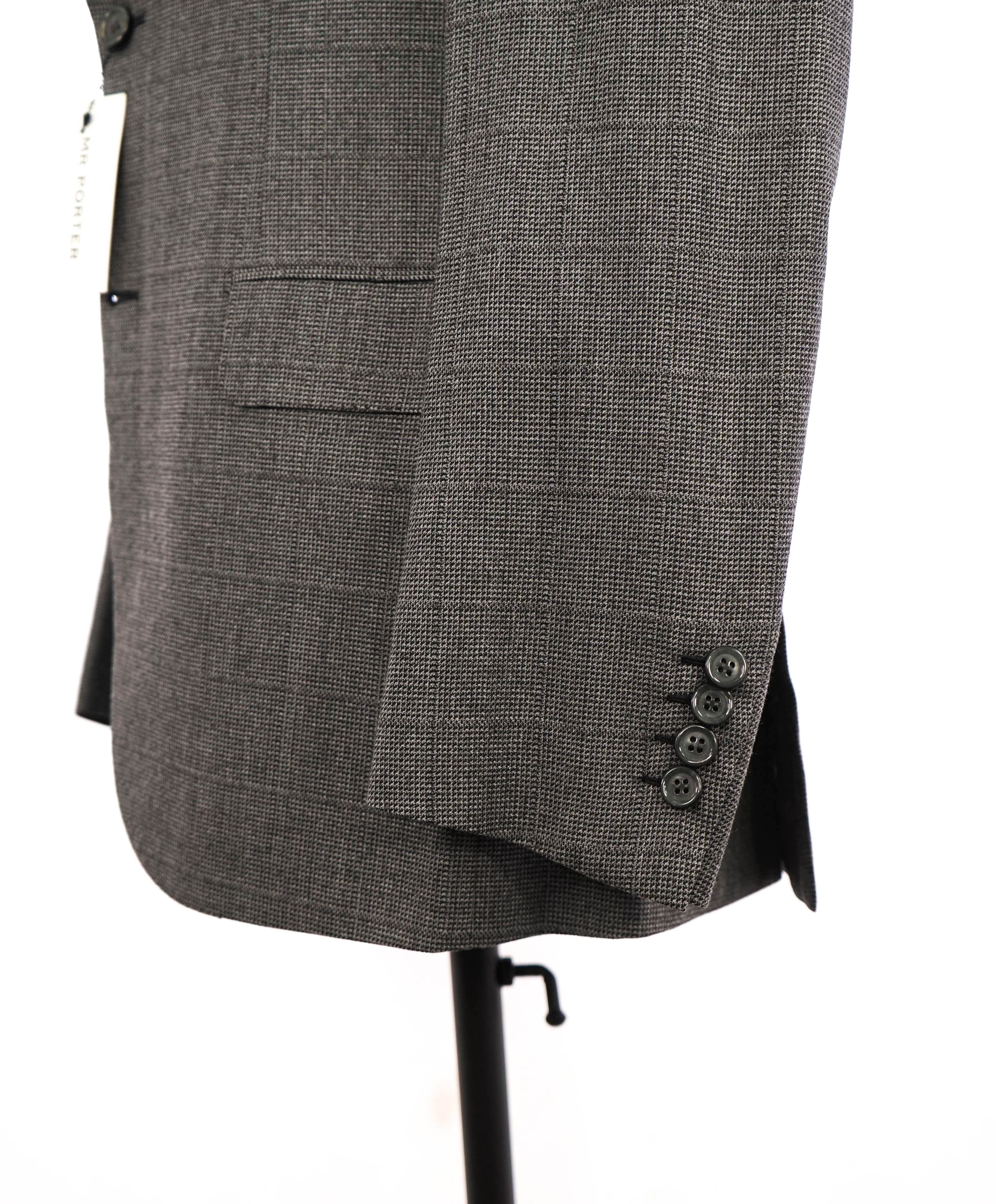 BRIONI - Mini Houndstooth WOOL / SILK Suit Gray/Blk/White *SLIM* Hand Made In Italy - 38R