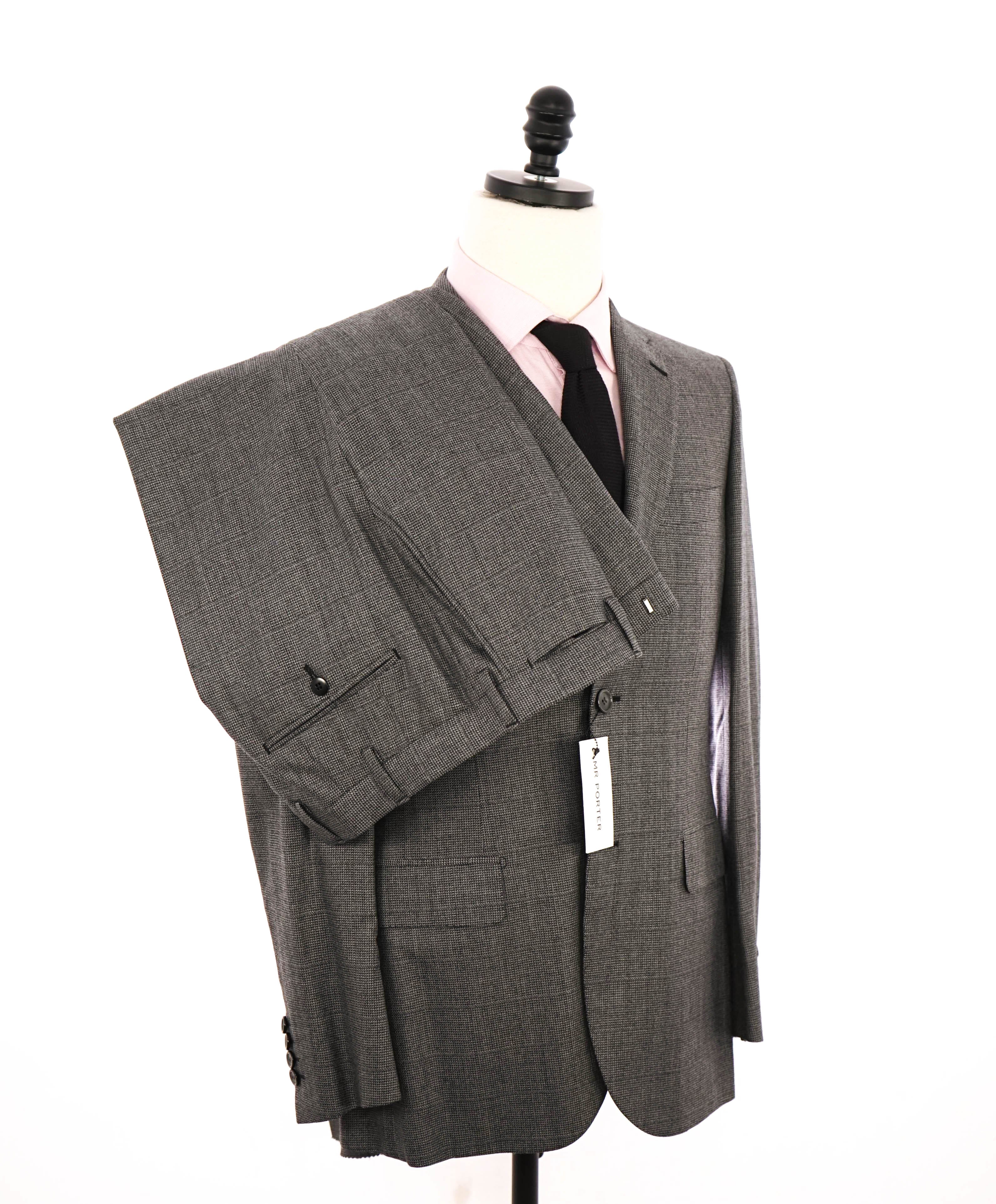 BRIONI - Mini Houndstooth WOOL / SILK Suit Gray/Blk/White *SLIM* Hand Made In Italy - 38R