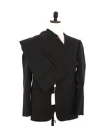 ARMANI COLLEZIONI - “M Line” Notch Lapel Solid Black Suit - 40R