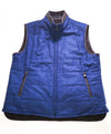 $1,595 CORNELIANI - Quilted Brown SUEDE & Blue Wool Reversible Vest  - 40R