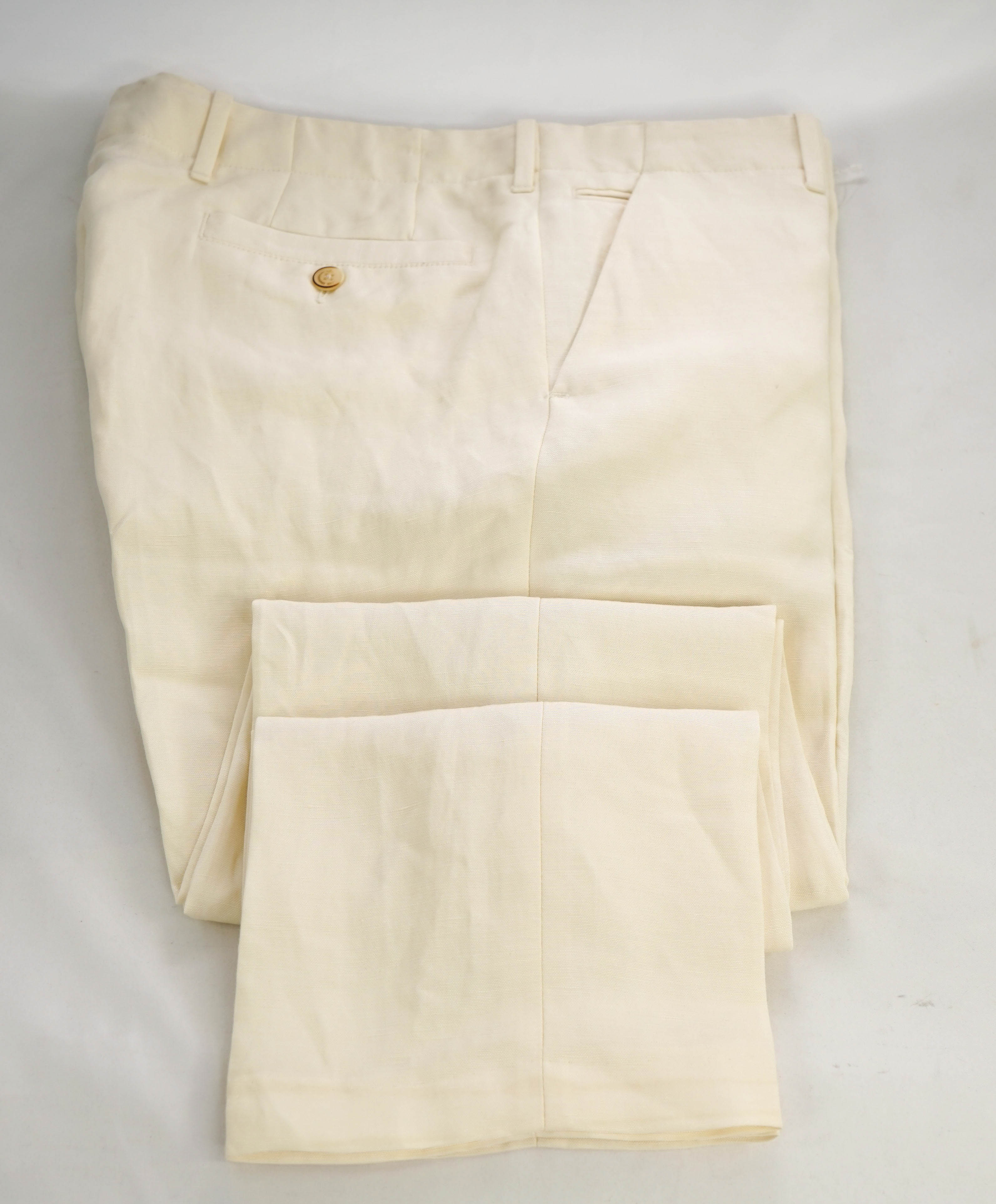 JOHN VARVATOS - Main Line Collection LINEN Blend IVORY Dress Pants - 34W