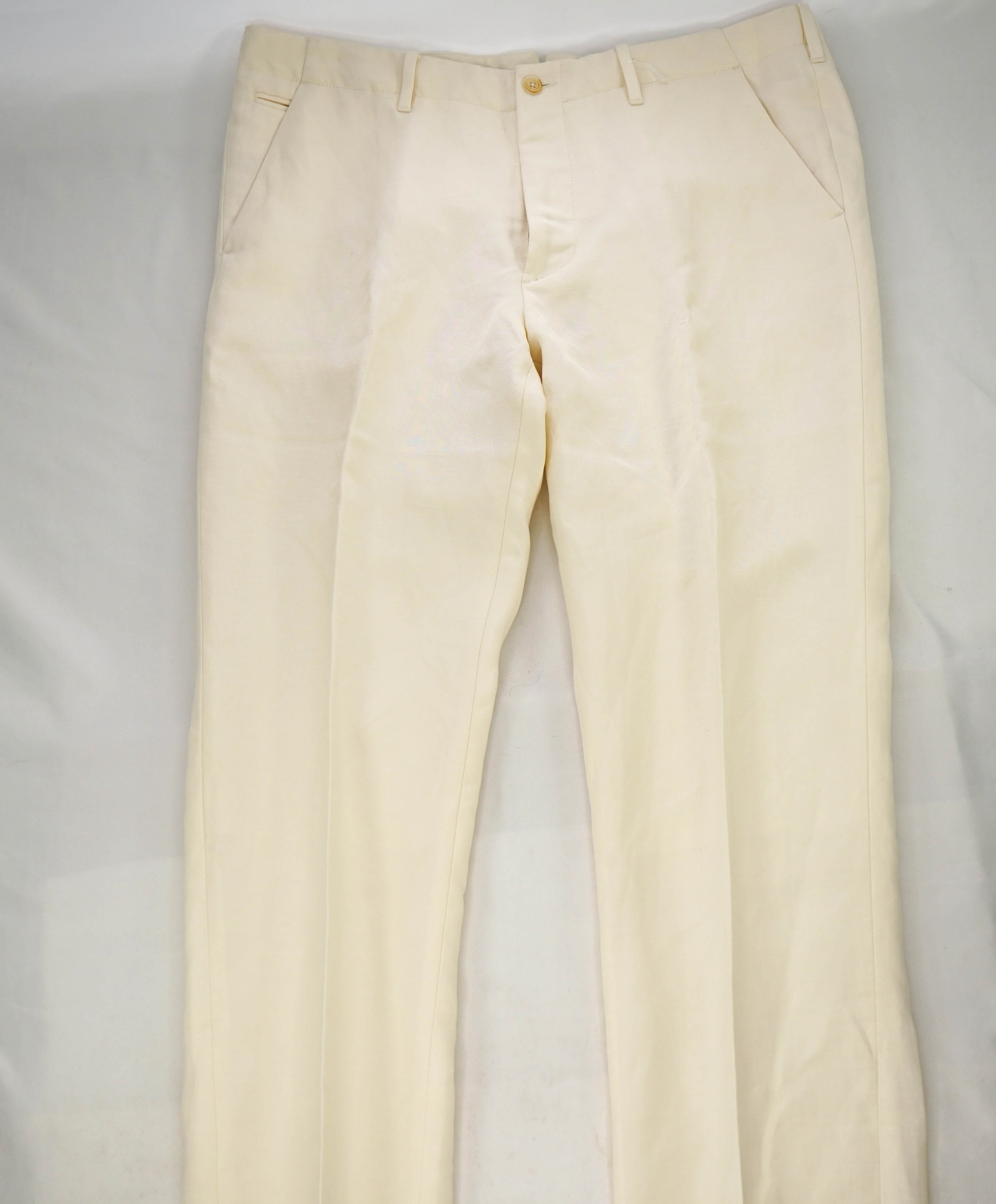 JOHN VARVATOS - Main Line Collection LINEN Blend IVORY Dress Pants - 34W