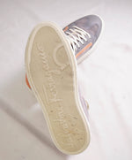 $750 SALVATORE FERRAGAMO - *BORG 5* Gray/Salmon Gancini Sneaker - 10 M US