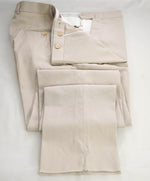 ISAIA - Stone Color Flat Front Cotton Dress Pants - 36W