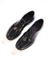 $1,150 PRADA - Black Brushed Leather Derby Lace-Ups - 8 US (7 Prada)