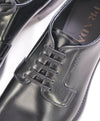 $1,150 PRADA - Black Brushed Leather Derby Lace-Ups - 8 US (7 Prada)