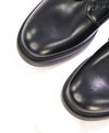 $1,150 PRADA - Black Brushed Leather Derby Lace-Ups - 8 US (7 Prada)