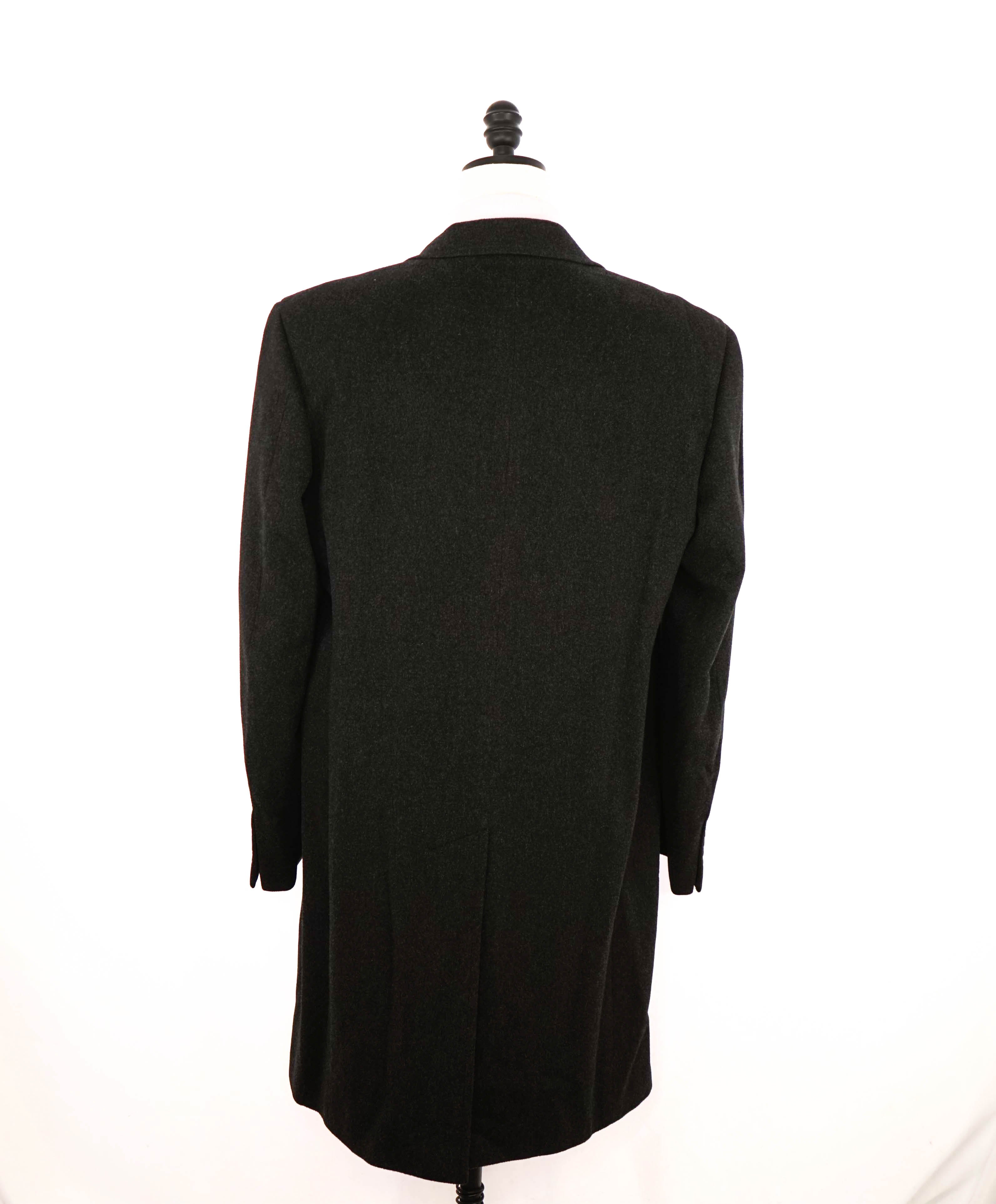 $2,395 CANALI - Dark Gray Solid CASHMERE / WOOL Wool Topcoat Coat - 40R