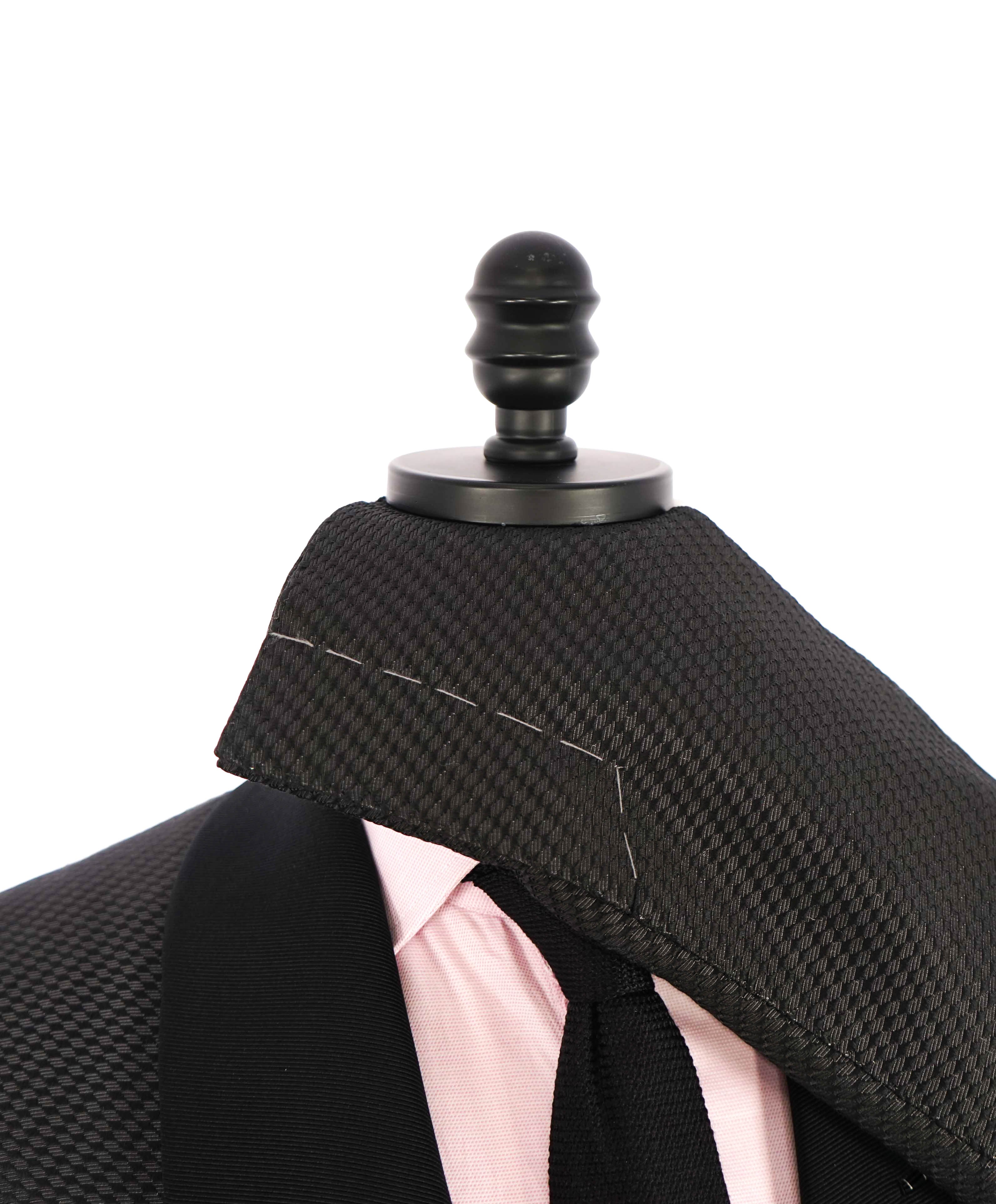 $6,250 TOM FORD - SHAWL COLLAR Geometric Black on Black Dinner Jacket 1-Piece - 38R