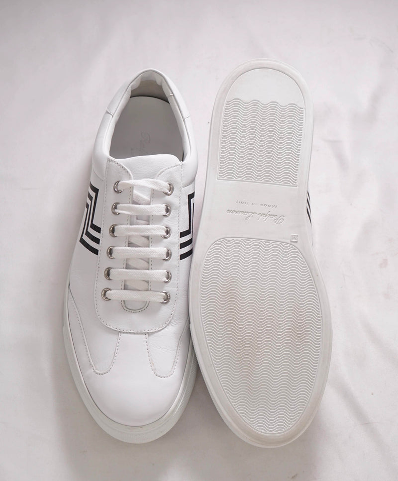 $900 RALPH LAUREN PURPLE LABEL -  White Leather Low Sneakers - 8.5 US  (Men)