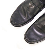 $950 PRADA - Black Saffiano Leather LOGO Loafers - 7 US (6 Prada)