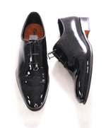 SANTONI - "Calvin" Fatte A Mano Wholecut BLACK PATENT Leather Oxfords - 9 US (8 IT)