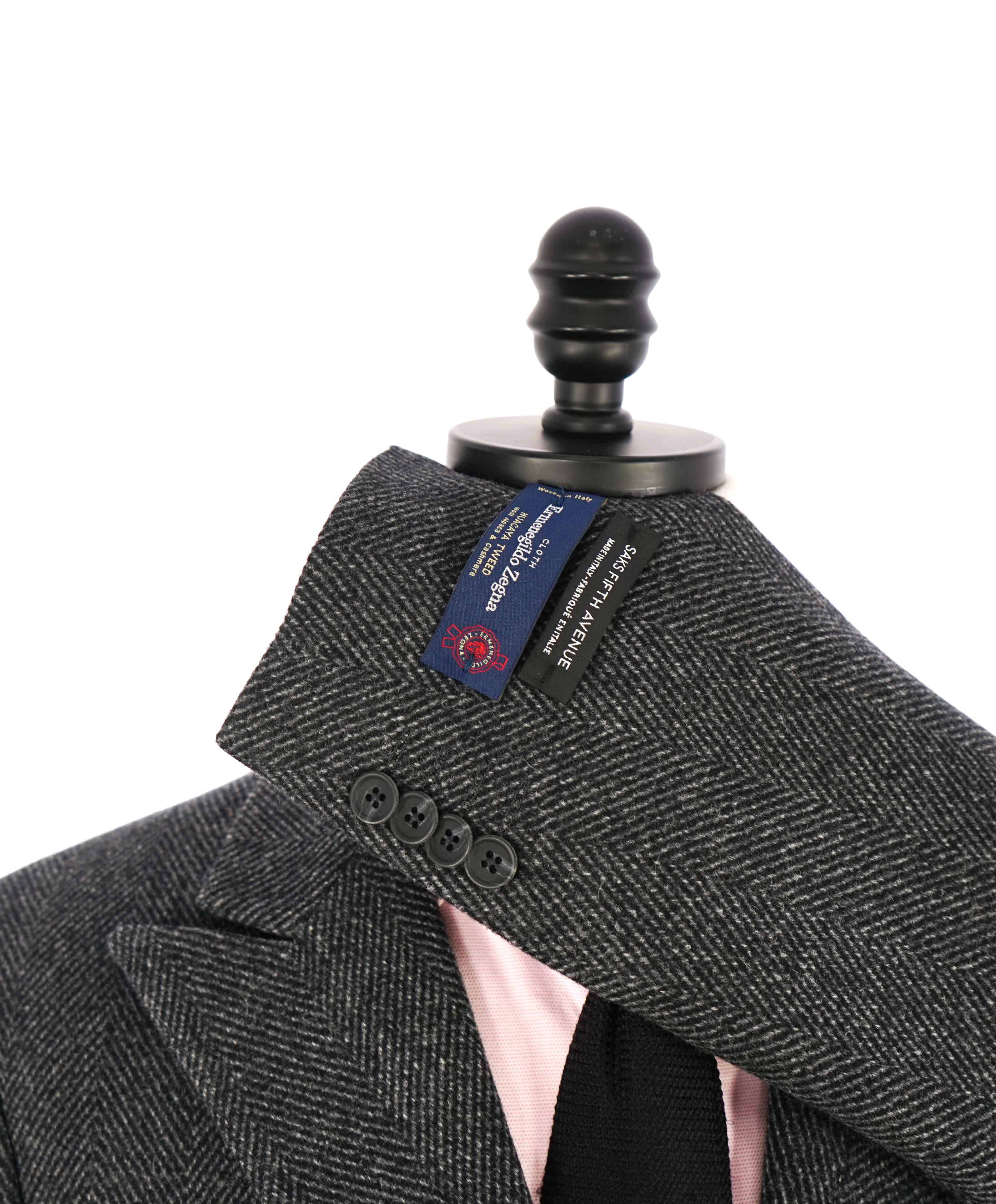 $1,795 ERMENEGILDO ZEGNA - By SAKS FIFTH AVENUE "TWEED" Alpaca/Cashmere Coat - S