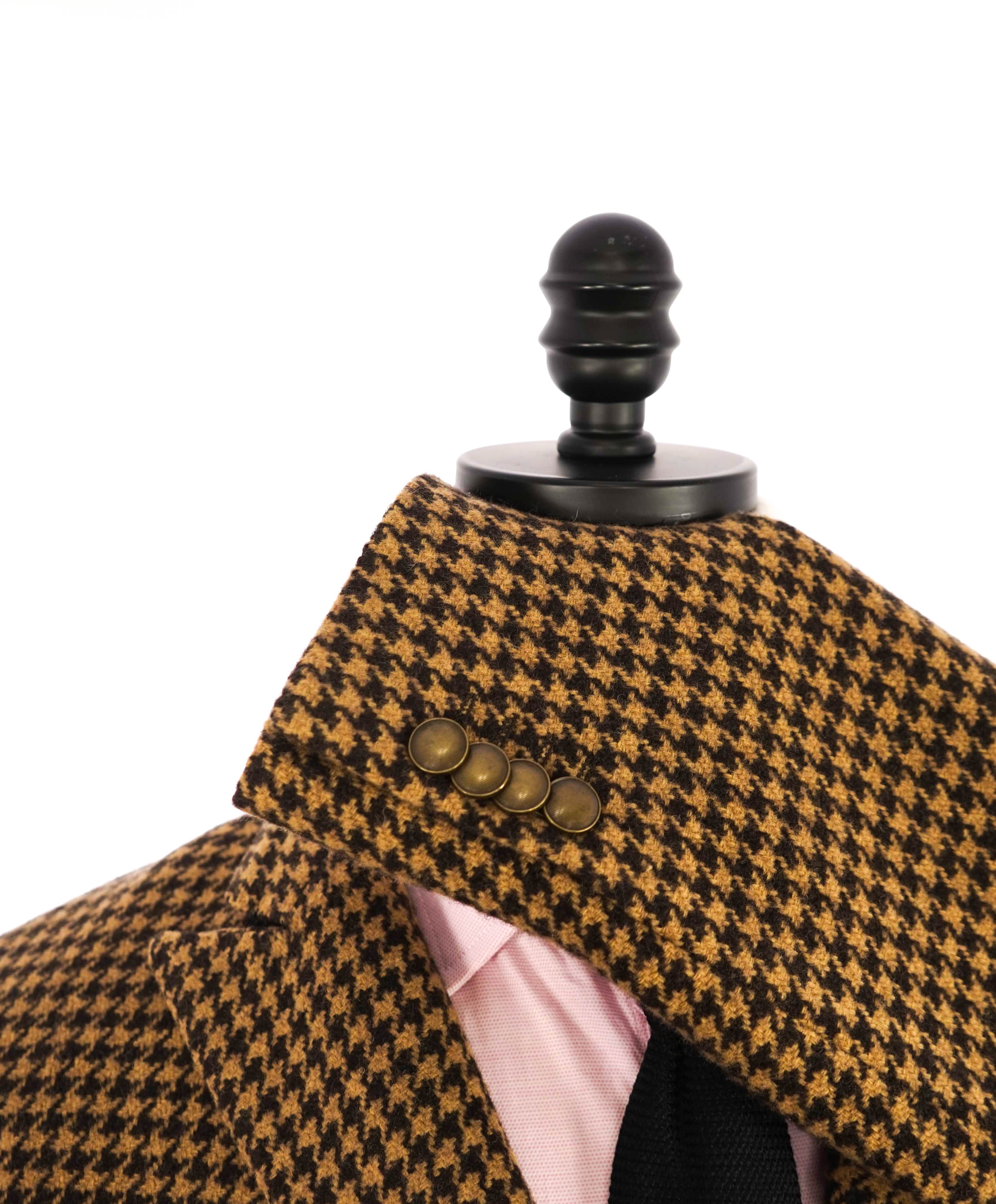 $1,495 ELEVENTY - Neutral/Brown HOUNDSTOOTH Double Breasted Blazer - 38 (48 EU)