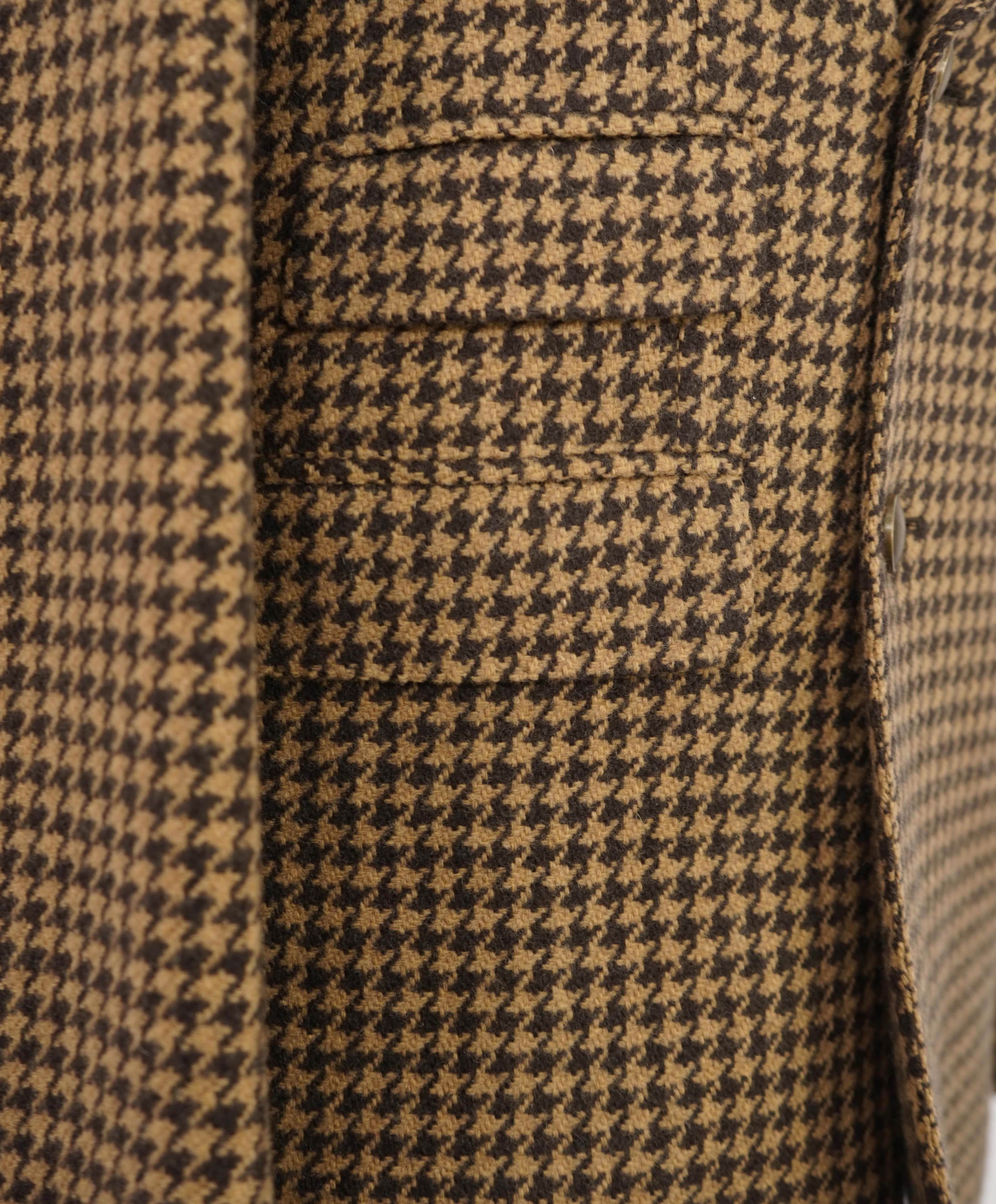 $1,495 ELEVENTY - Neutral/Brown HOUNDSTOOTH Double Breasted Blazer - 38 (48 EU)