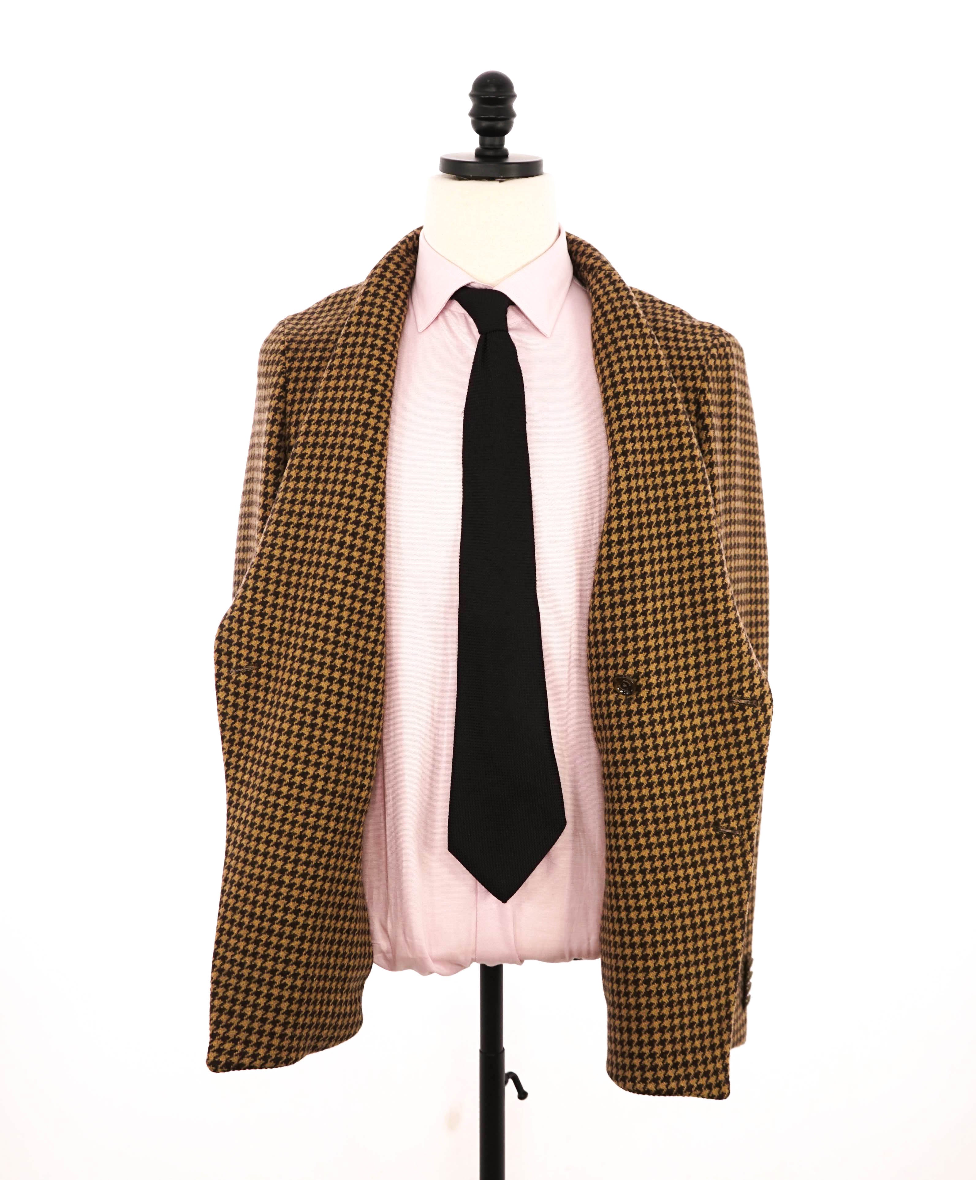 $1,495 ELEVENTY - Neutral/Brown HOUNDSTOOTH Double Breasted Blazer - 38 (48 EU)