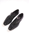 $960 ERMENEGILDO ZEGNA - "Sienna Flex" Black Single Monk Strap Loafers - 9 US