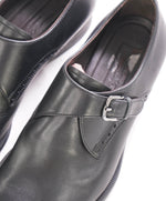 $960 ERMENEGILDO ZEGNA - "Sienna Flex" Black Single Monk Strap Loafers - 9 US