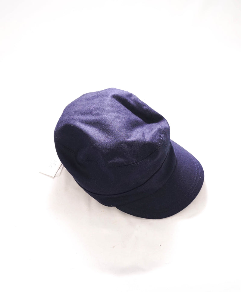 $395 ELEVENTY - Wool/ CASHMERE Blue Flannel Baseball Cap Hat - N/A