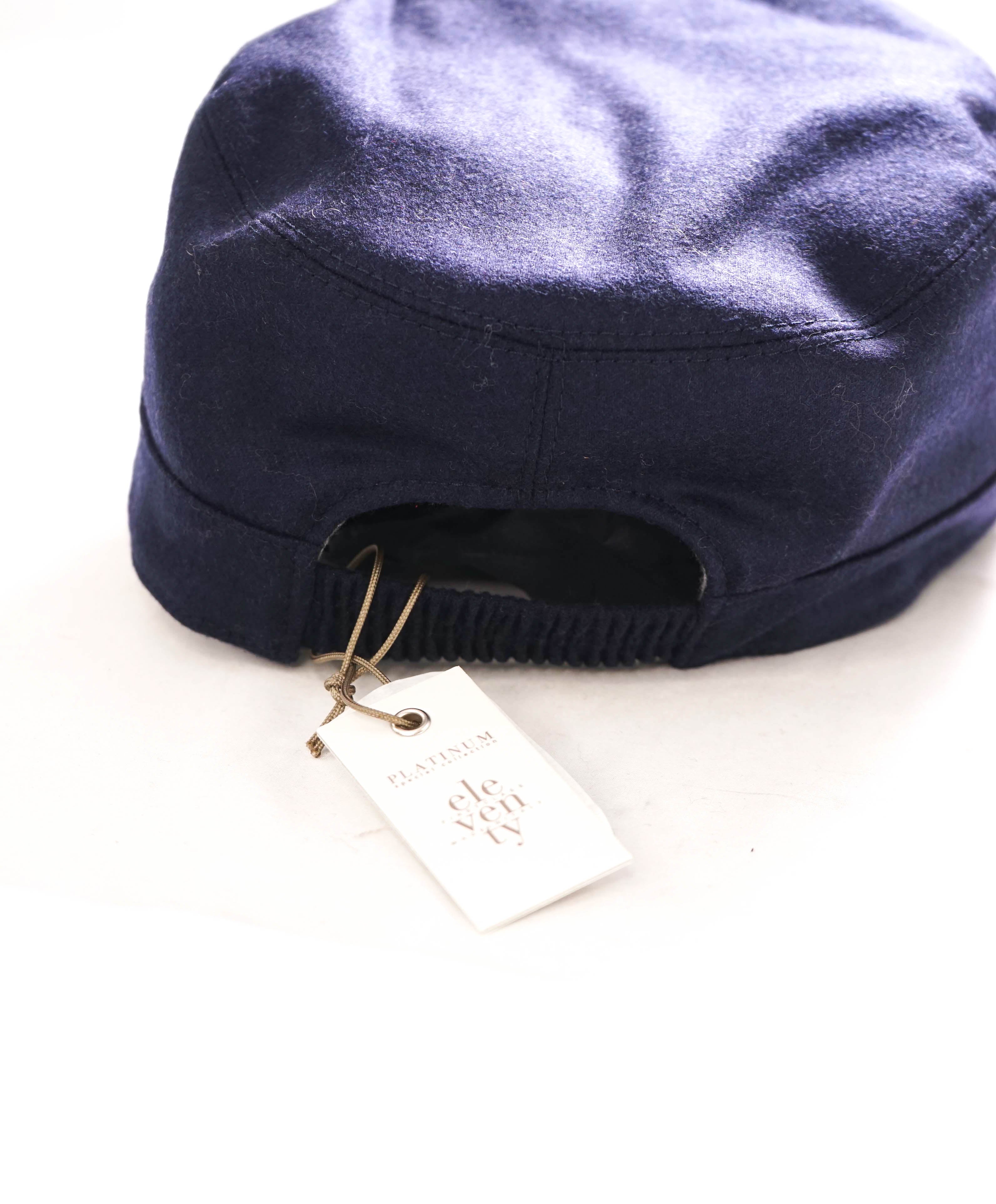 $395 ELEVENTY - Wool/ CASHMERE Blue Flannel Baseball Cap Hat - N/A