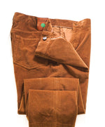 ERMENEGILDO ZEGNA - Brown "CASHCO" CASHMERE/CORDUROY Flat Front Pants - 36W