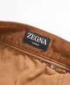 ERMENEGILDO ZEGNA - Brown "CASHCO" CASHMERE/CORDUROY Flat Front Pants - 36W