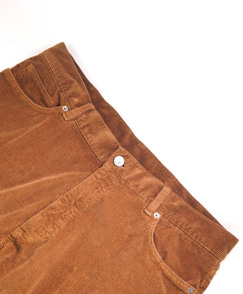 ERMENEGILDO ZEGNA - Brown "CASHCO" CASHMERE/CORDUROY Flat Front Pants - 36W