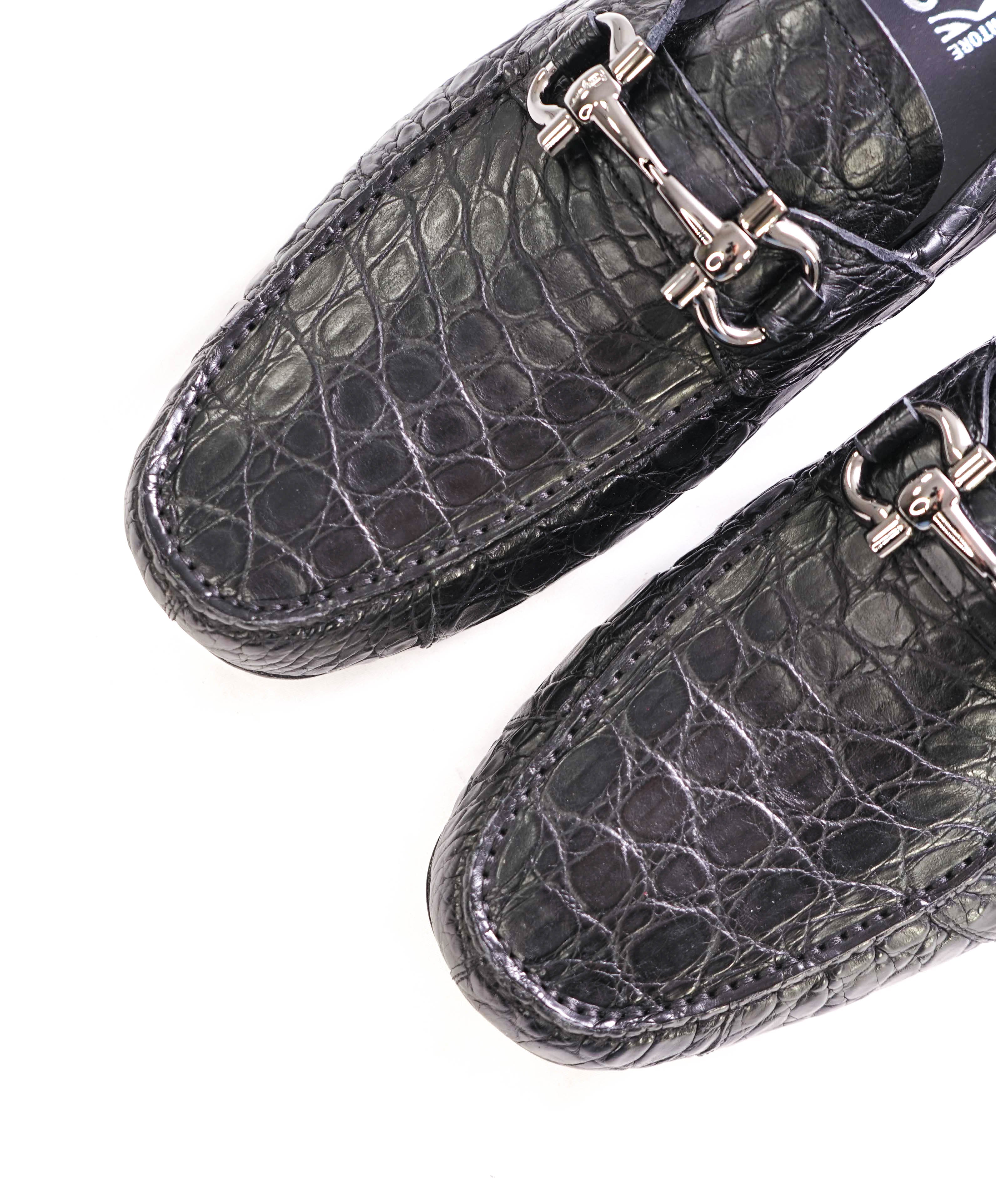 $2,000 SALVATORE FERRAGAMO - *CROCODILE SKIN* Parigi Slip On Loafers - 12 D