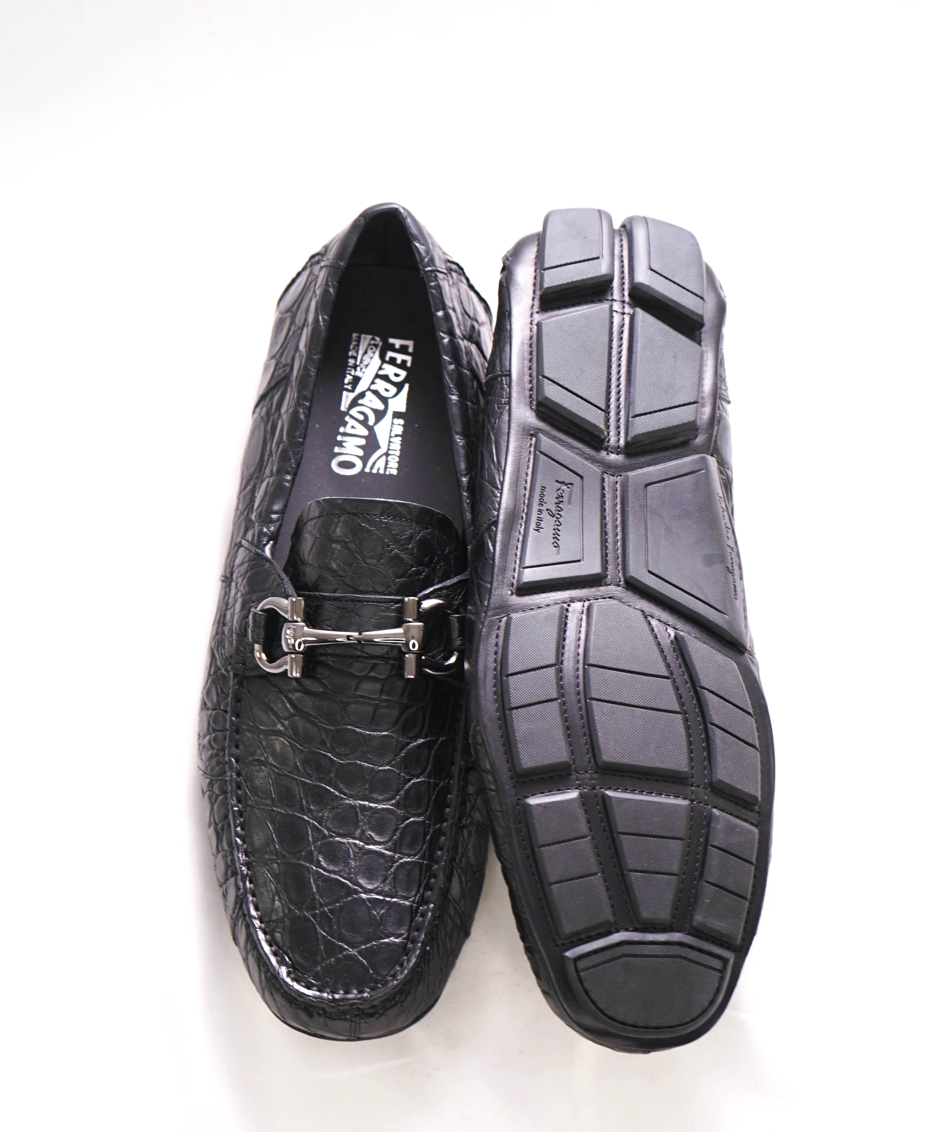 $2,000 SALVATORE FERRAGAMO - *CROCODILE SKIN* Parigi Slip On Loafers - 12 D