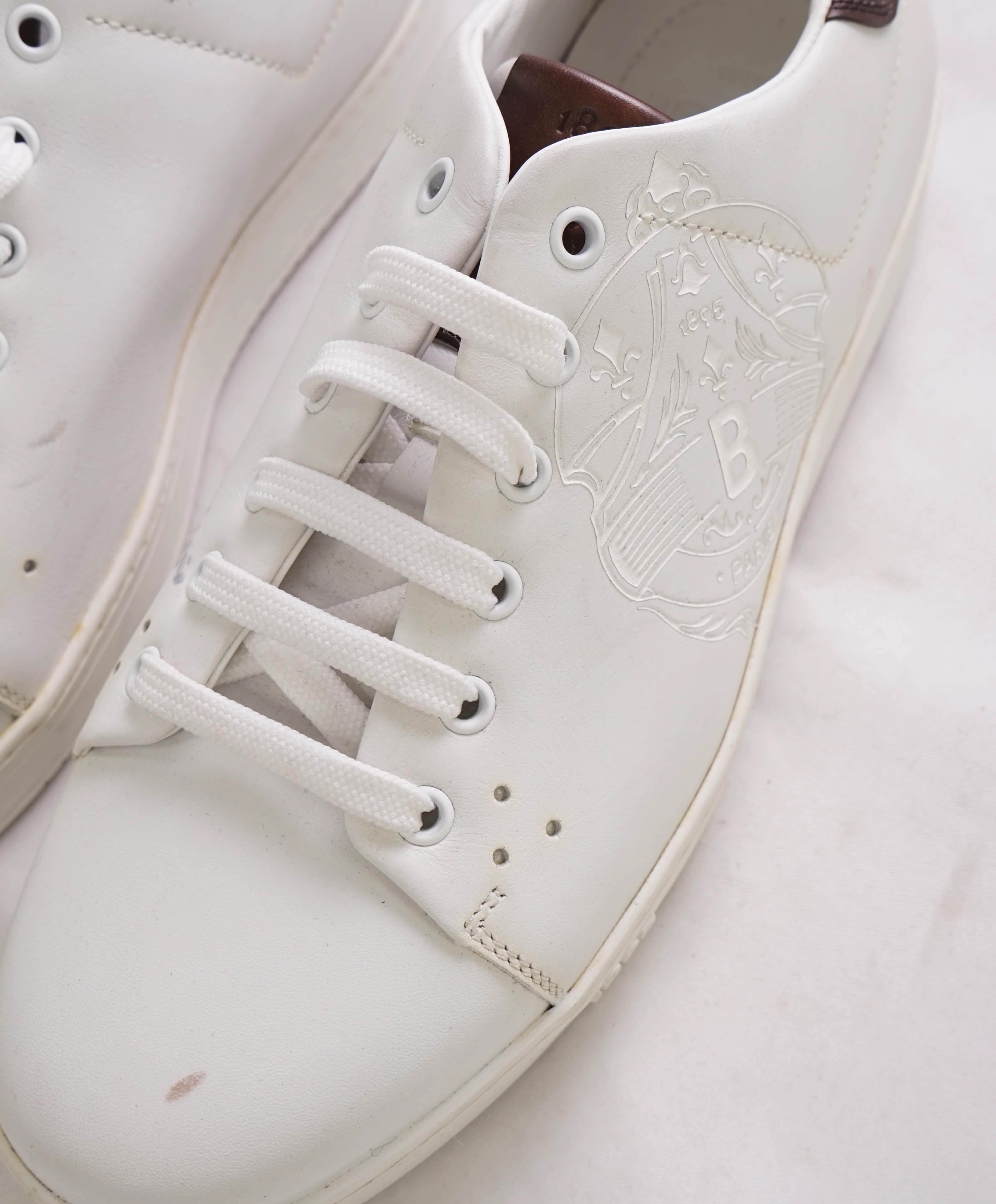 $1,720 BERLUTI PARIS- "SCRITTO" Leather Lace-Up Sneakers In White - 9.5 US (8.5 Stamped)