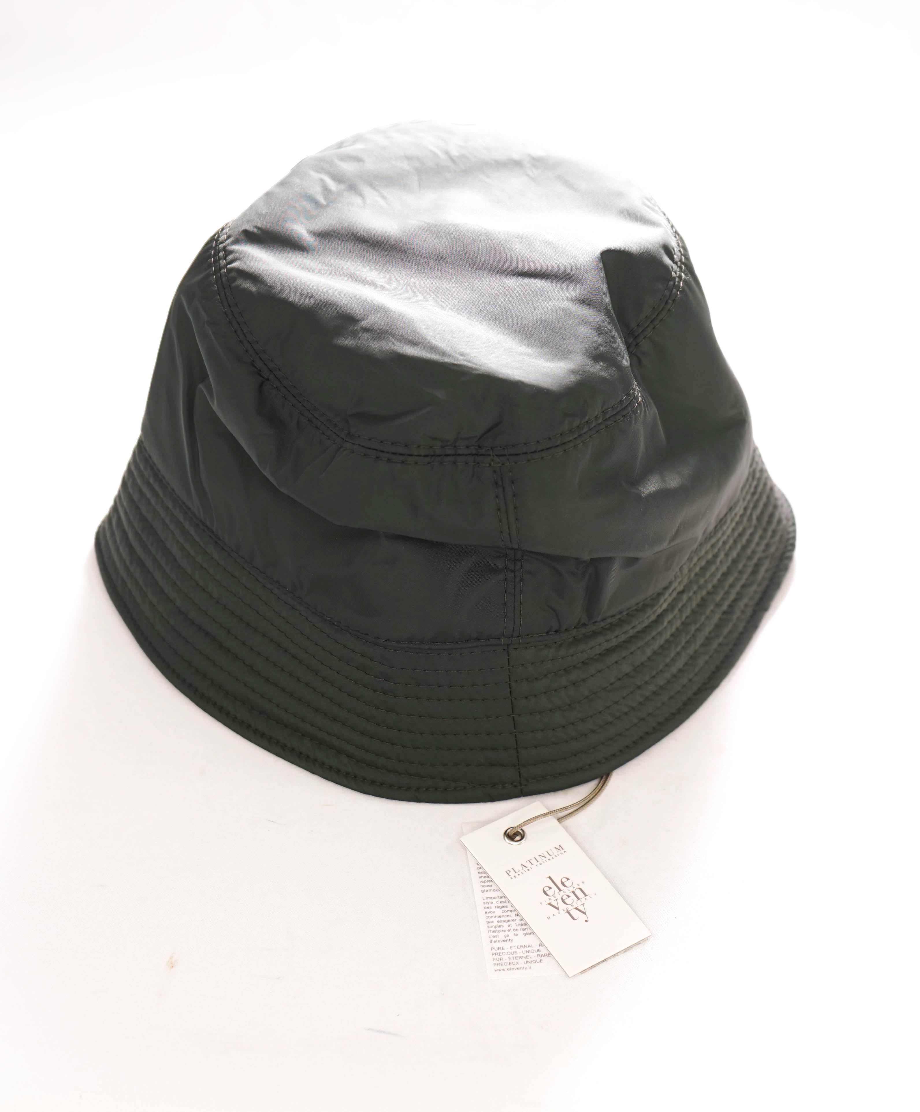 $395 ELEVENTY - Waterproof Green LOGO Front Bucket Hat Cap - N/A