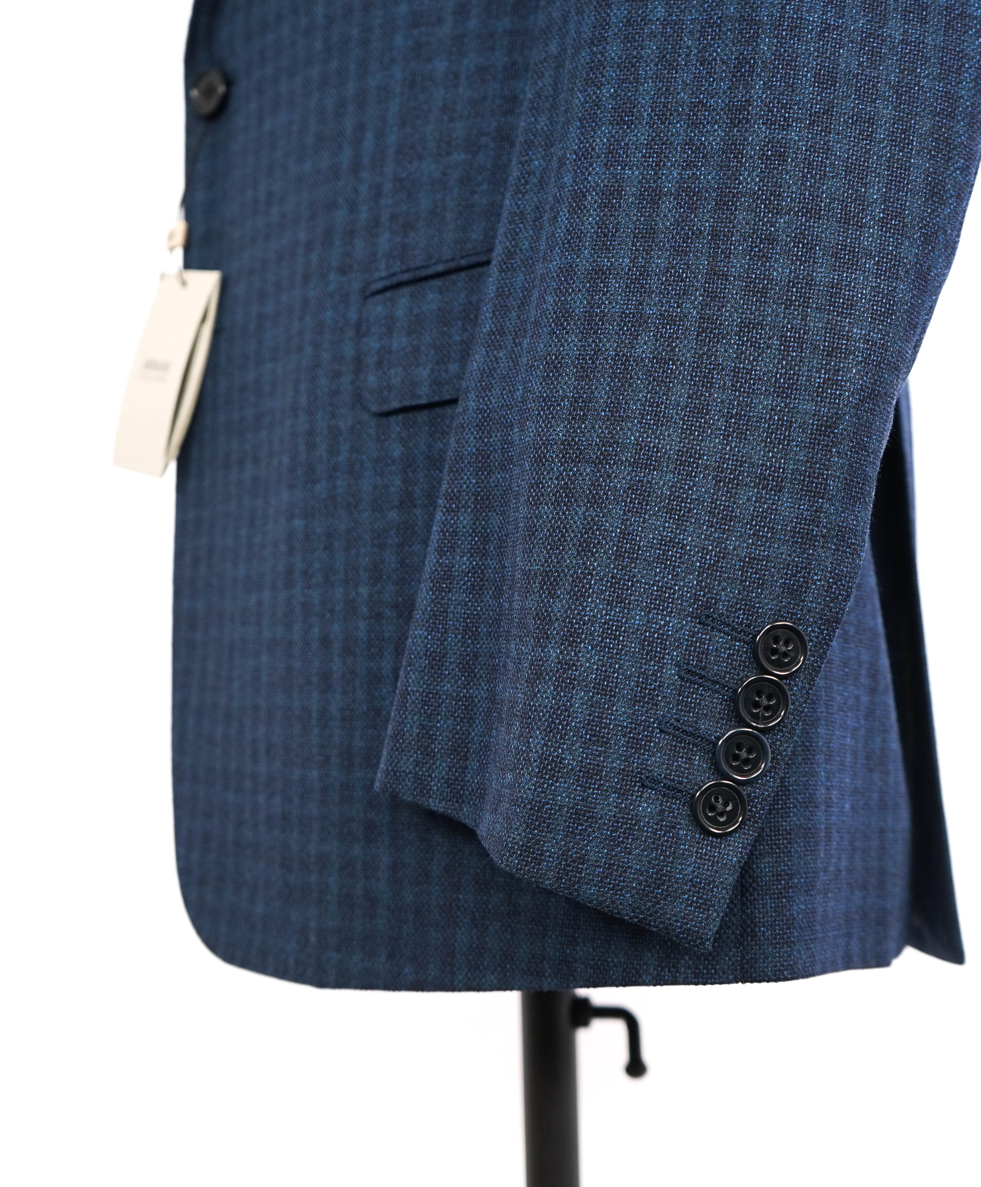 $1,595 ARMANI COLLEZIONI - "G Line" Tonal Blue Check Jacket Blazer - 42R