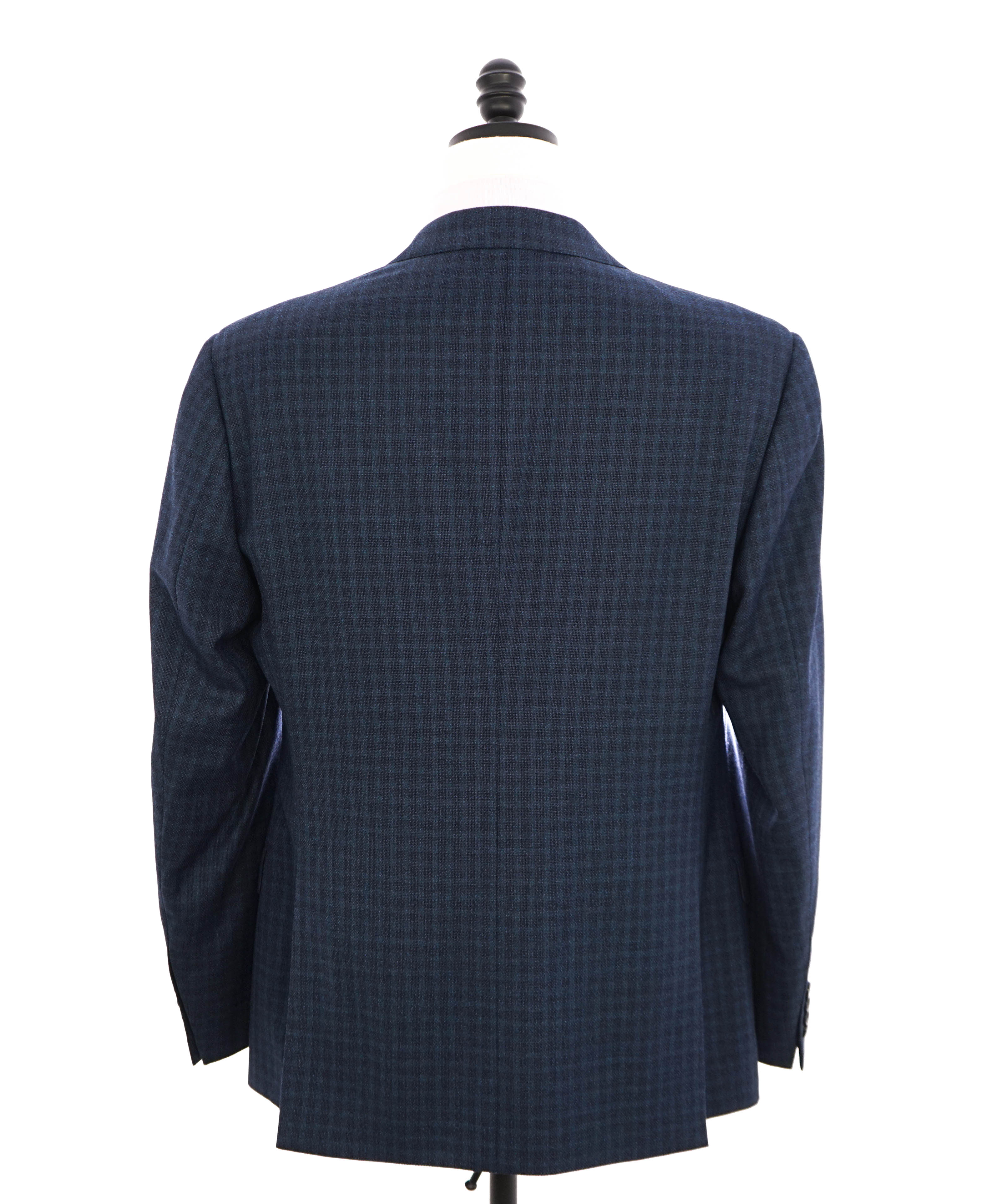 $1,595 ARMANI COLLEZIONI - "G Line" Tonal Blue Check Jacket Blazer - 42R