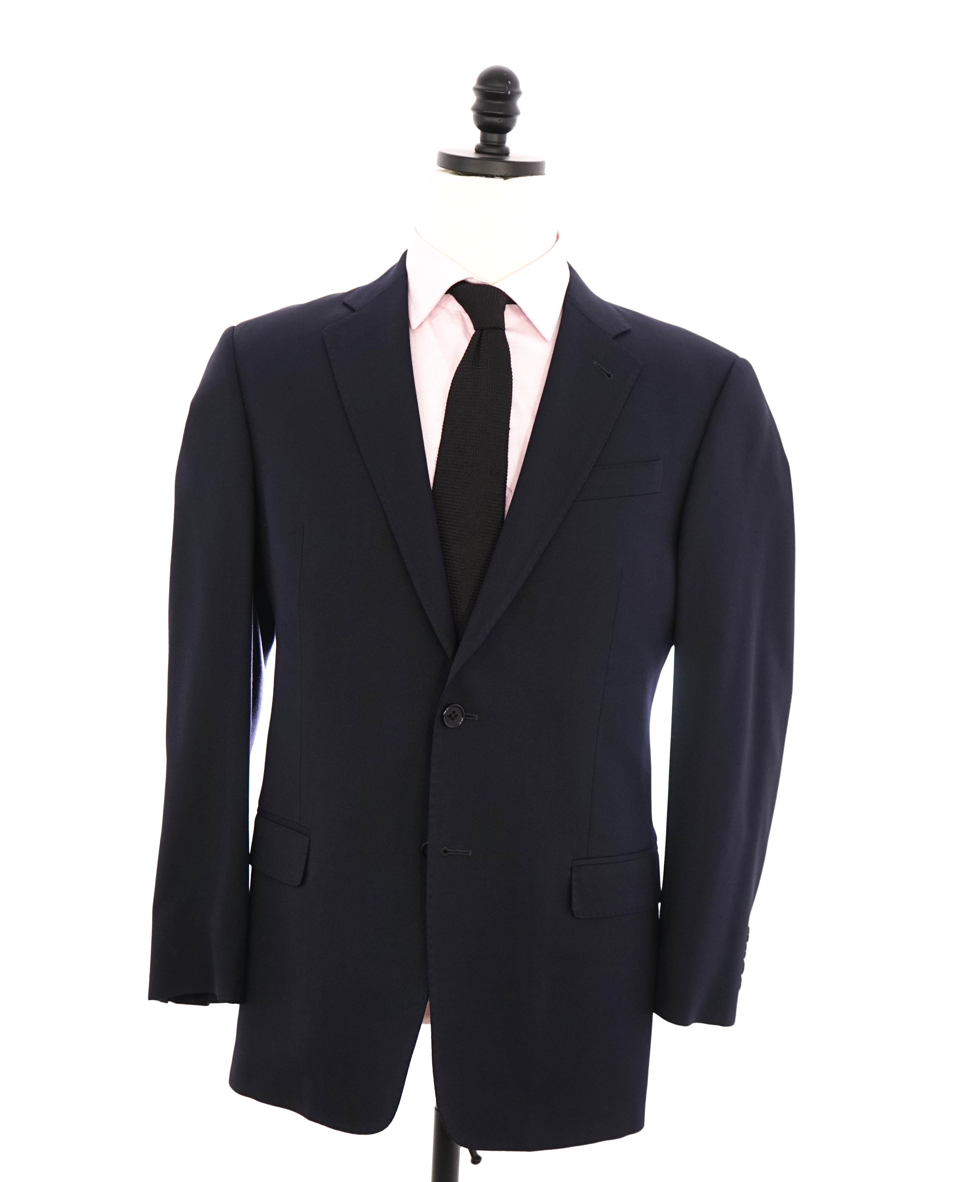 $1,495 ARMANI COLLEZIONI - "G Line"Navy Blue Textured Royal Weave Blazer- 40R