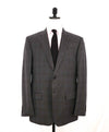 $2,000 ARMANI COLLEZIONI -  Gray Check Plaid Notch Lapel Suit - 44R