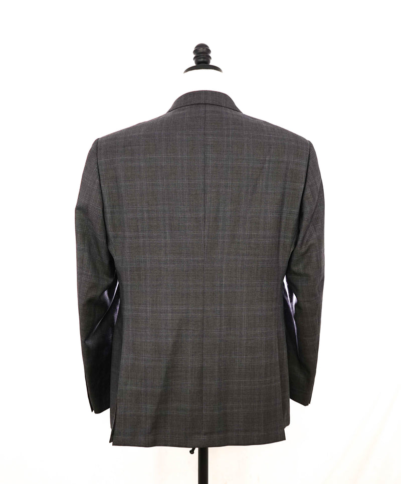 $2,000 ARMANI COLLEZIONI -  Gray Check Plaid Notch Lapel Suit - 44R