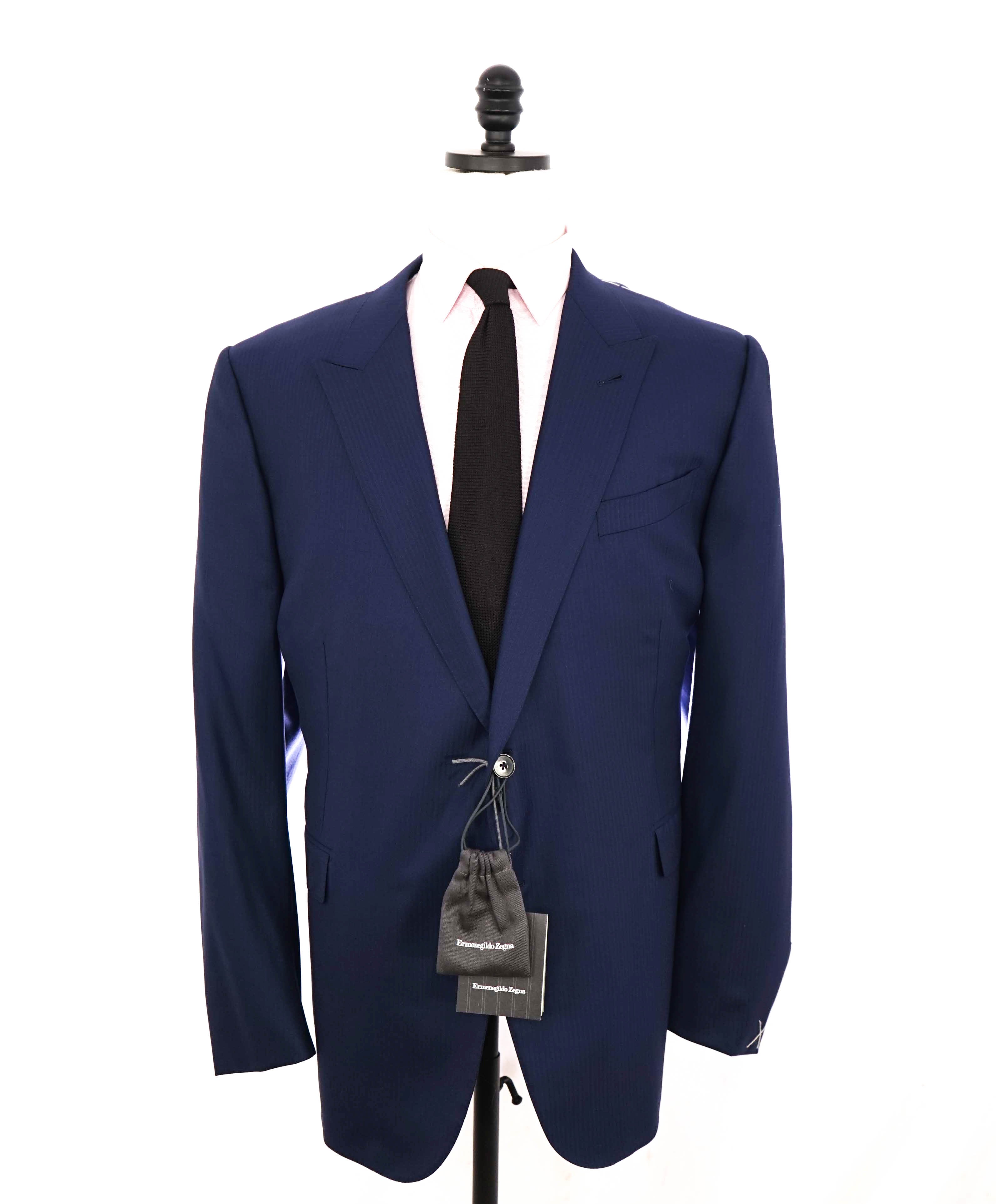 $4,650 ERMENEGILDO ZEGNA- *SU MISURA* Wool 15 MIL MIL 15 Blue Blazer- 54R US (64EU)