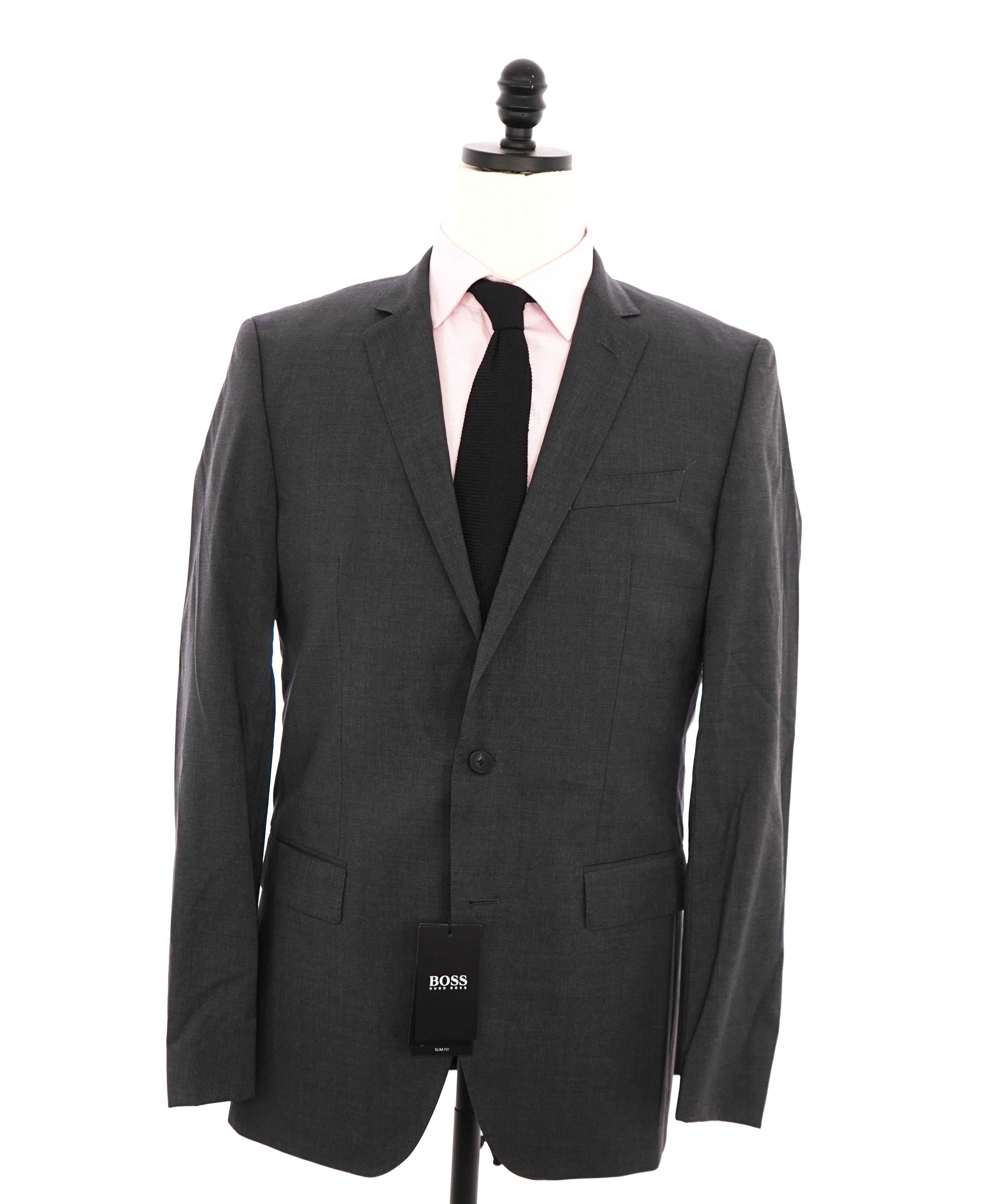 $1,295 HUGO BOSS - CLOSET STAPLE Gray Notch Lapel Suit - 46R