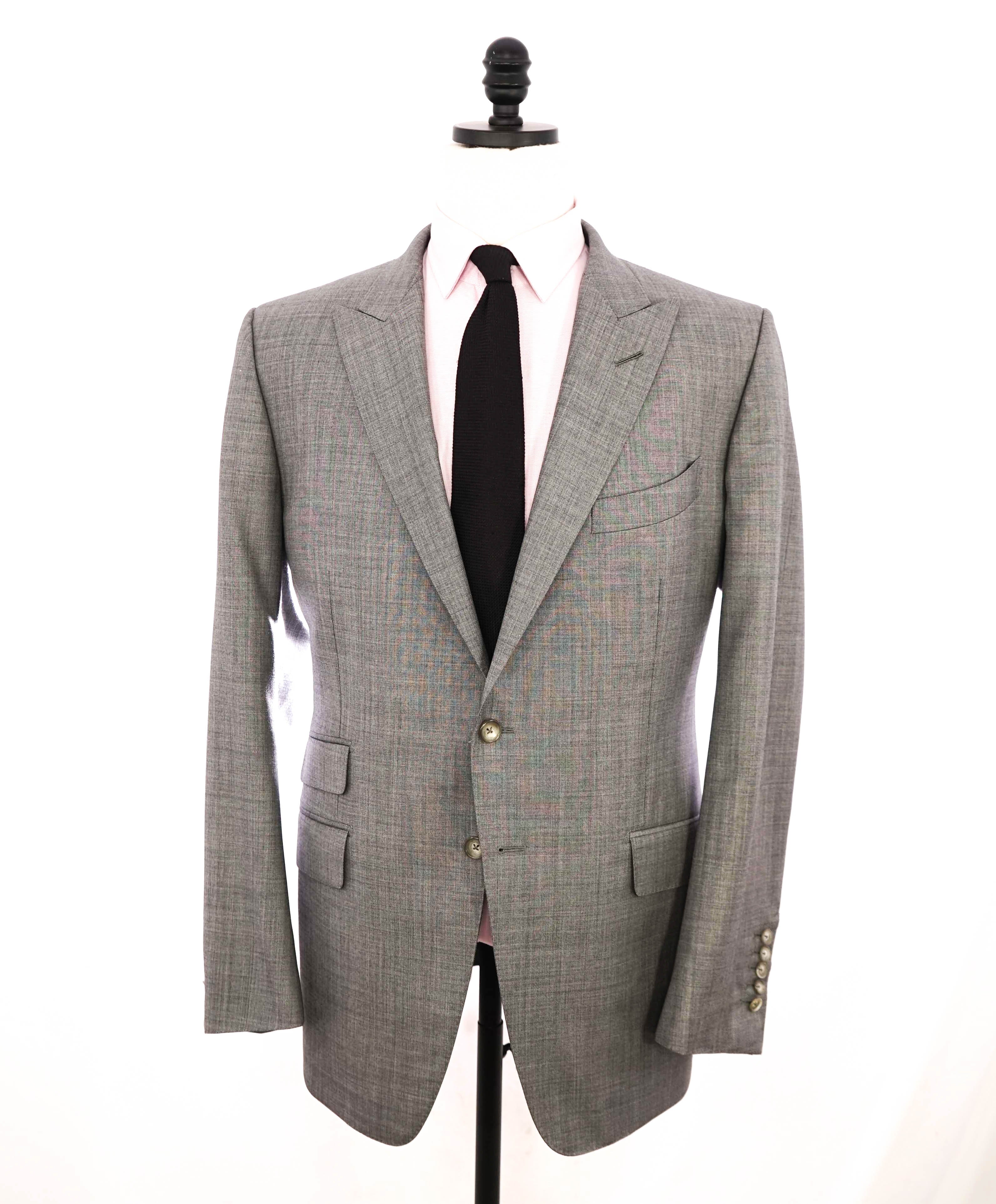 $5,970 TOM FORD - 2-Piece "FIT Y" Gray Peak Lapel Solid Side Tab Suit - 46R (56EU)