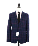 PAUL SMITH - Wool “The Kensington ”Navy/Pink Windowpane Suit- 38R