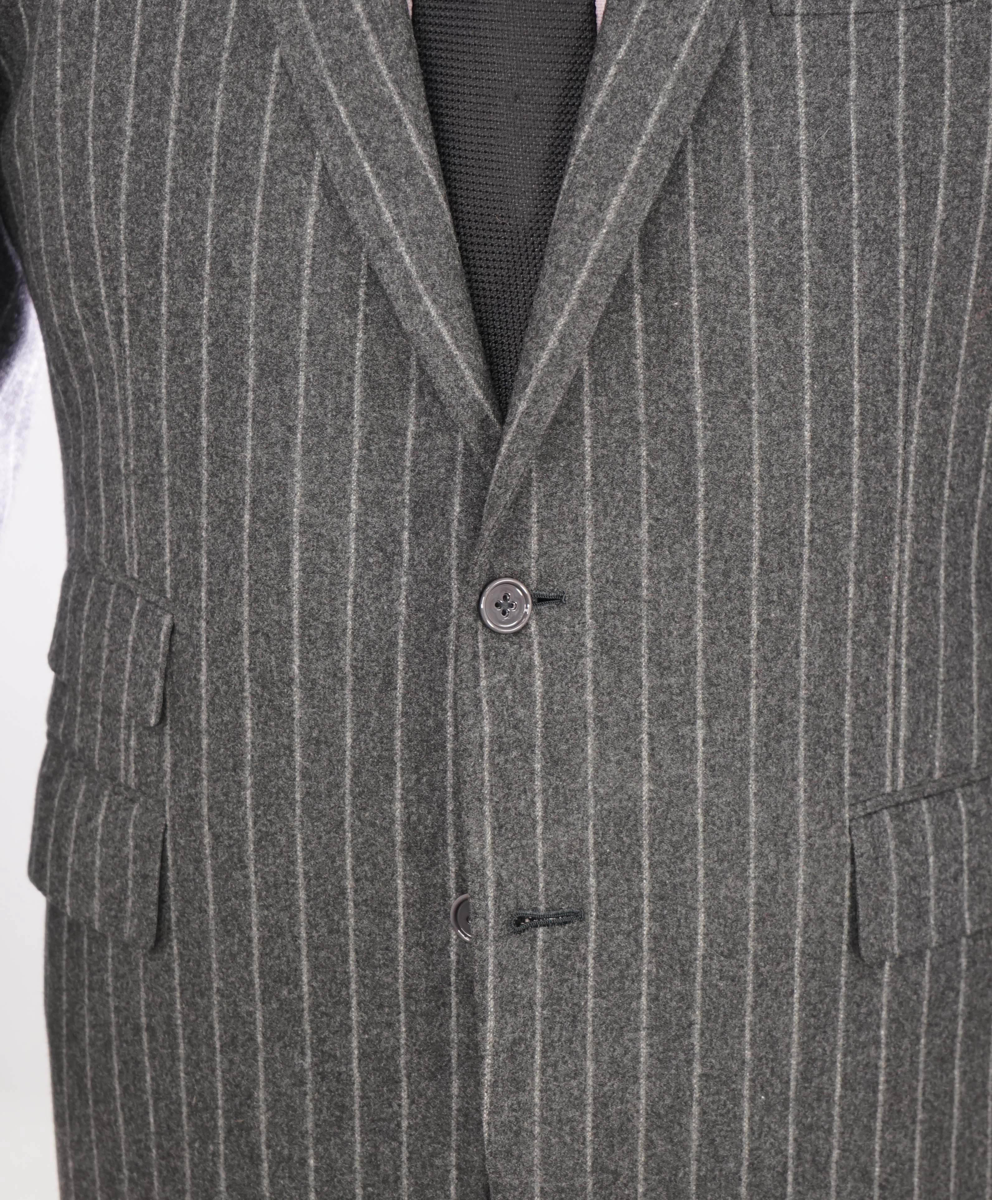 $3,495 RALPH LAUREN PURPLE LABEL - Gray Flannel Tonal Chalk Stripe Suit - 42R