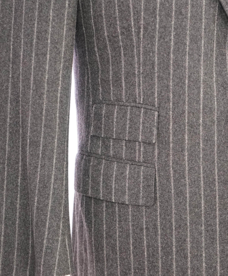 $3,495 RALPH LAUREN PURPLE LABEL - Gray Flannel Tonal Chalk Stripe Suit - 42R