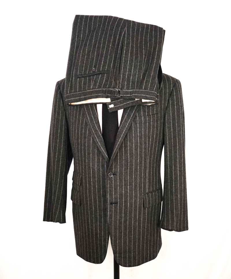 $3,495 RALPH LAUREN PURPLE LABEL - Gray Flannel Tonal Chalk Stripe Suit - 42R