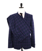 PAUL SMITH - Wool “The Kensington ”Navy/Pink Windowpane Suit- 38R