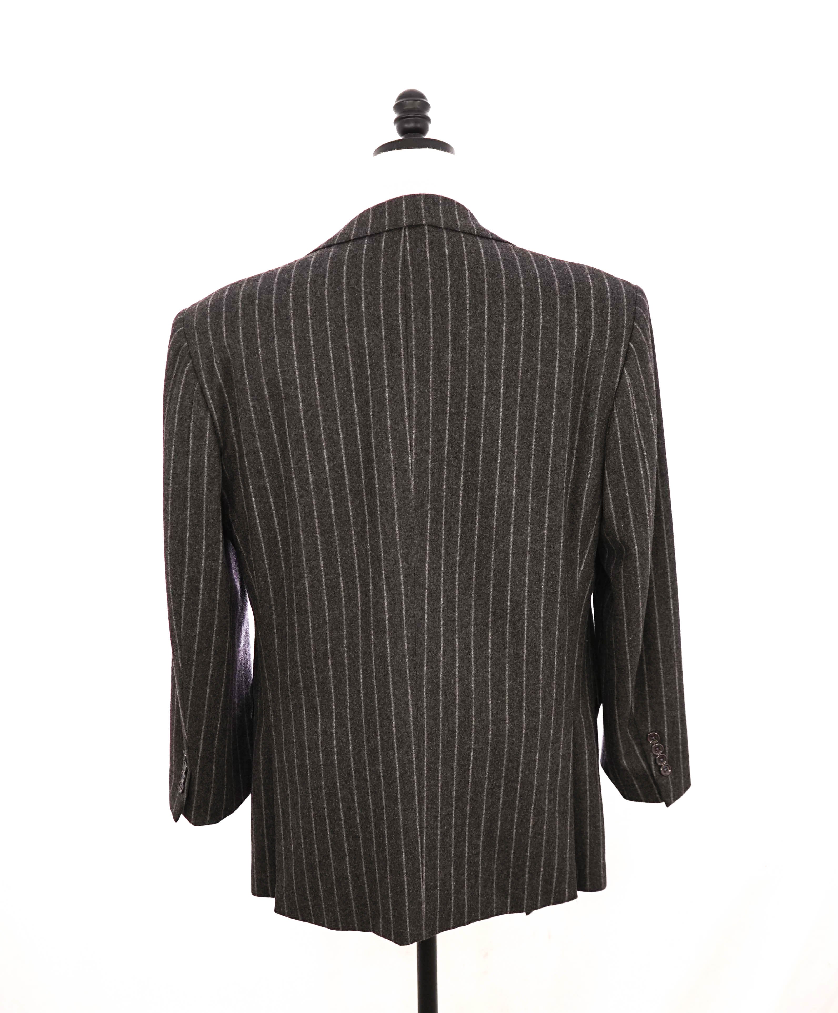 $3,495 RALPH LAUREN PURPLE LABEL - Gray Flannel Tonal Chalk Stripe Suit - 42R