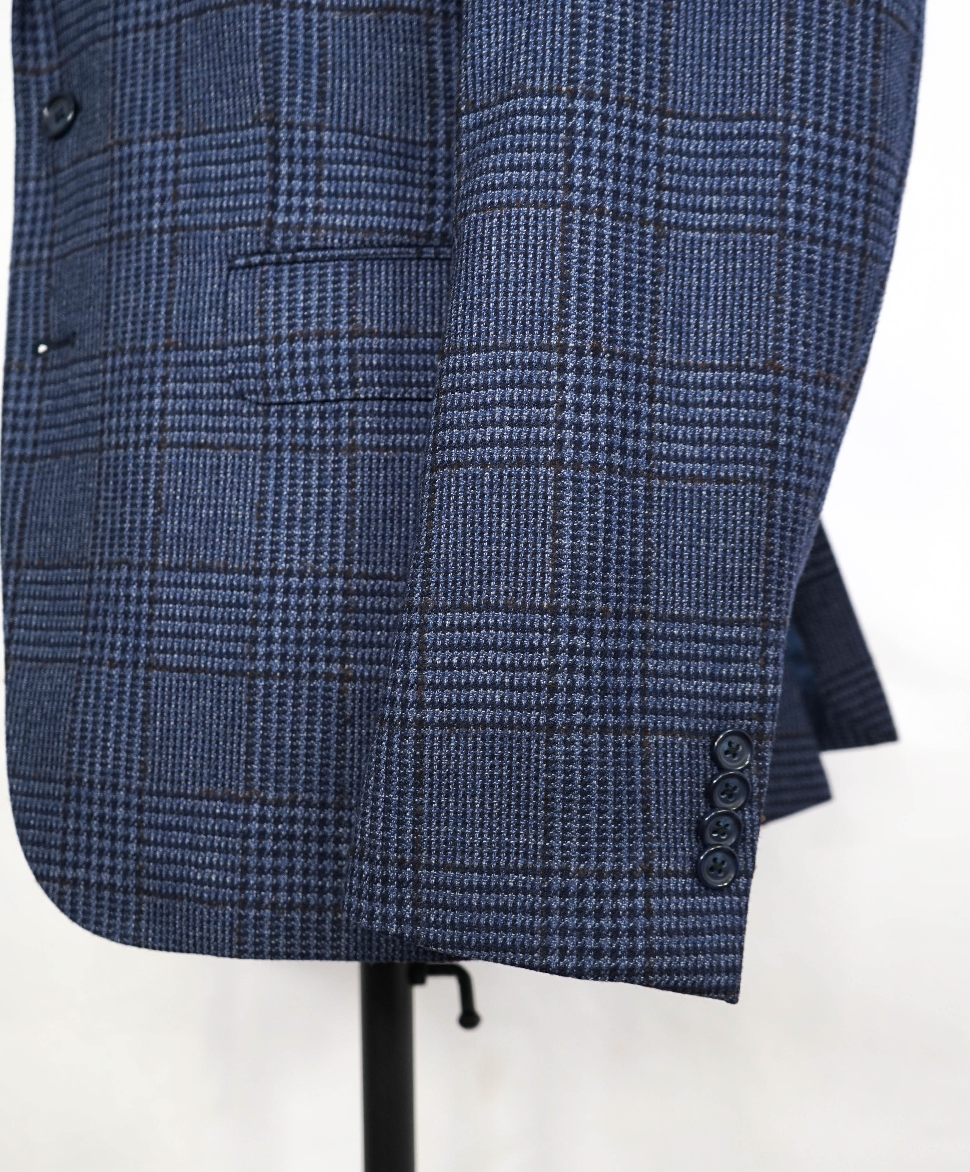 $1,295 LORO PIANA - MOVIMENTO “ZELANDER” Bold Blue Check Blazer- 46R