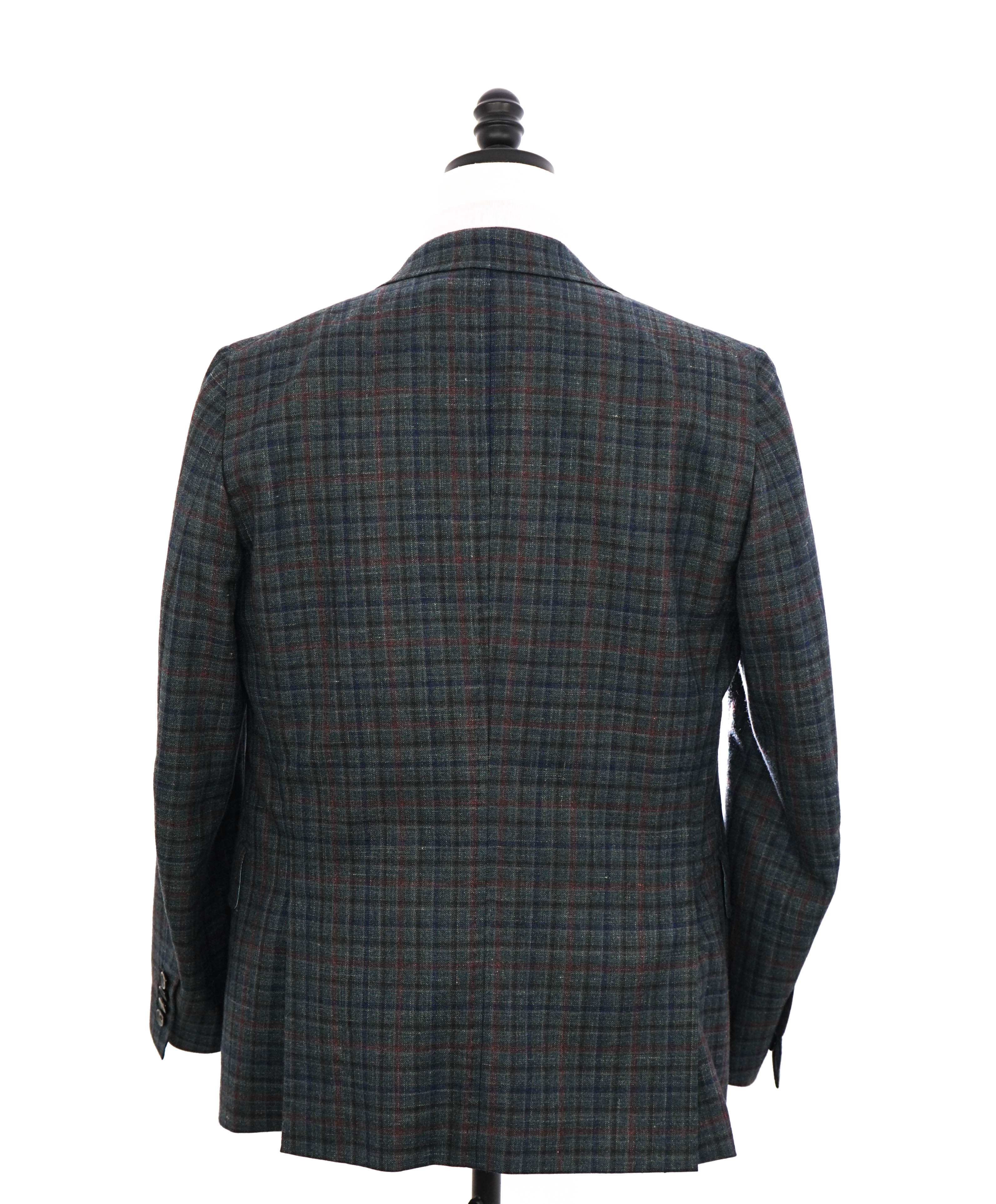 ISAIA - Green "Teal/Brown" Bold Check Plaid "Delain Select" Blazer W LOGO- 40R